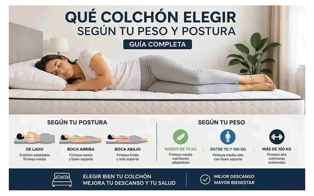 Qué colchón elegir según tu postura y peso | Guía completa
