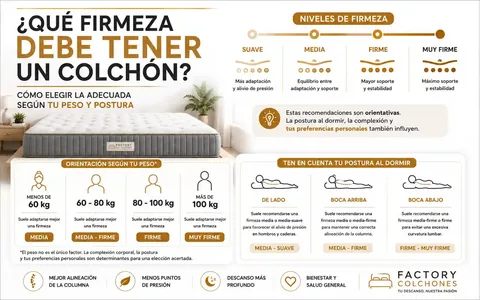 ¿Qué firmeza debe tener un colchón? Guía para elegir según tu peso y postura