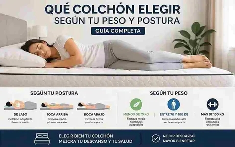 Qué colchón elegir según tu postura y peso | Guía completa
